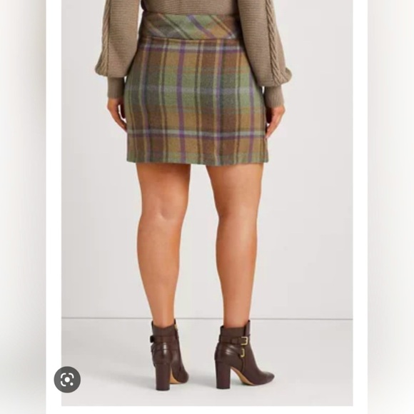 Ralph Lauren black label Plaid Fringe-Trim Tweed Miniskirt - Picture 2 of 11